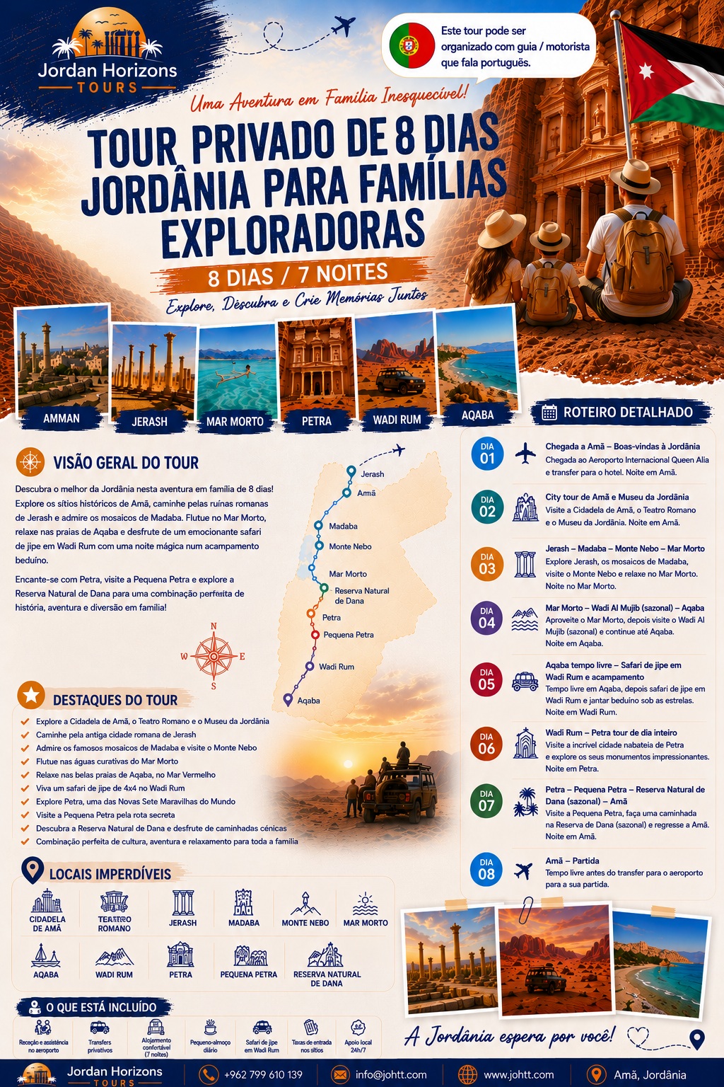 Tour Privado de 8 Dias na Jordânia: Jornada de Exploração em Família